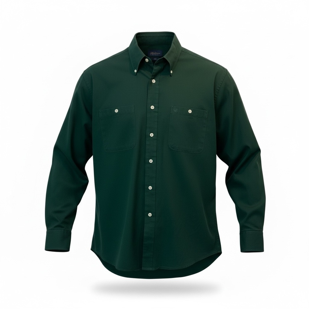Izod Men's size Large Dark Hunter Green Casual Long sleeve Button Down Shirt